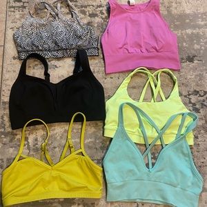 Lululemon size 6 sport bras (lot of 6) energy bra  , crop,